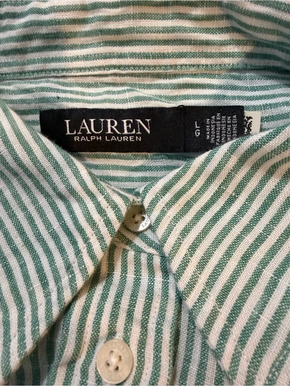 Ralph Lauren Relaxed Fit Striped Belted Linen Shirt NWOT Size Large